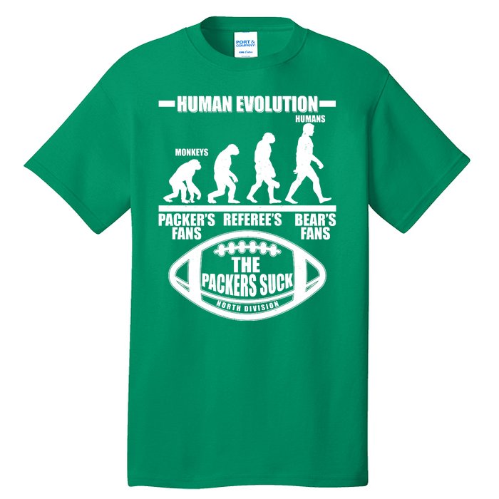 Funny Human Evolution Football Fan Tall T-Shirt