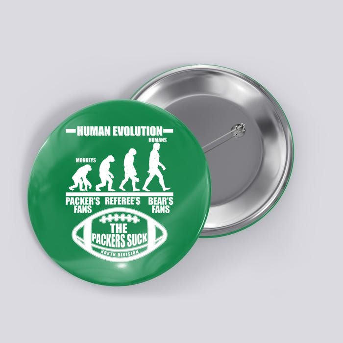 Funny Human Evolution Football Fan Button