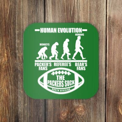 Funny Human Evolution Football Fan Coaster