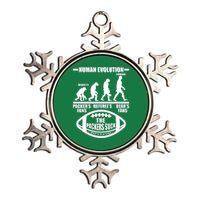 Funny Human Evolution Football Fan Metallic Star Ornament