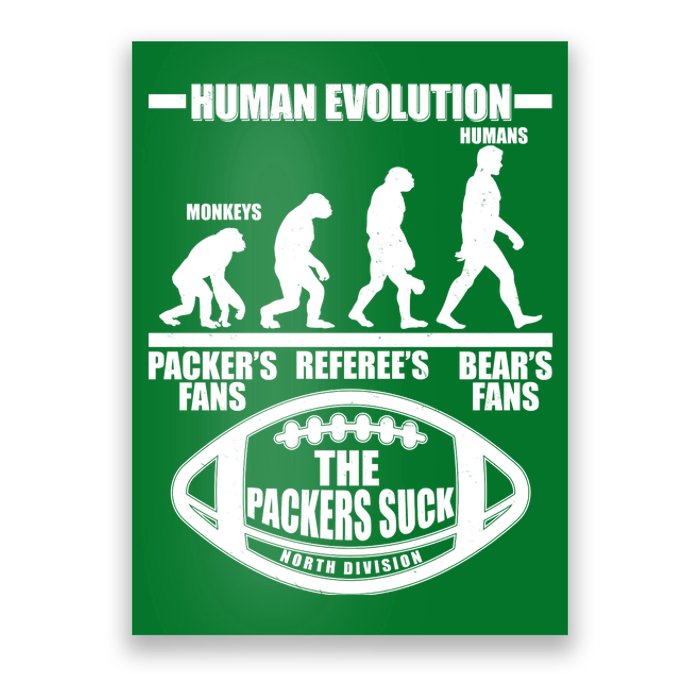 Funny Human Evolution Football Fan Poster