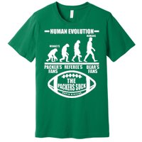 Funny Human Evolution Football Fan Premium T-Shirt