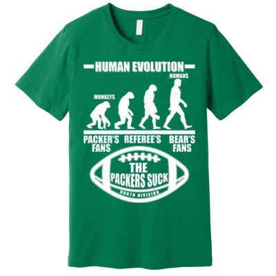 Funny Human Evolution Football Fan Premium T-Shirt