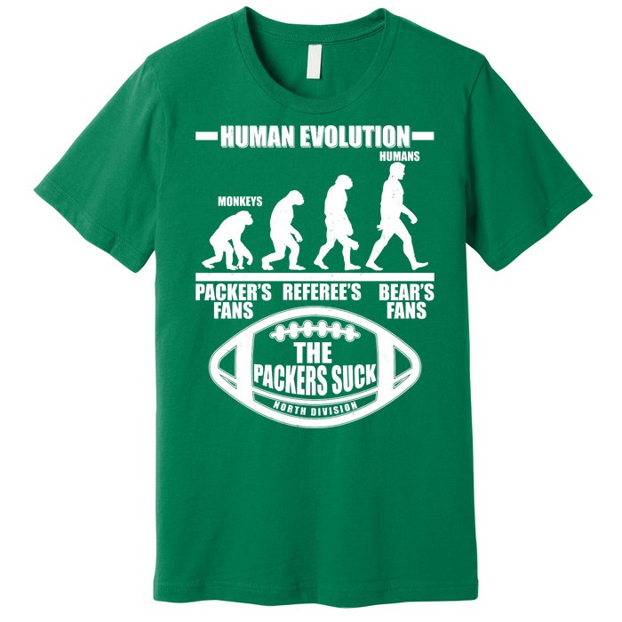 Funny Human Evolution Football Fan Premium T-Shirt