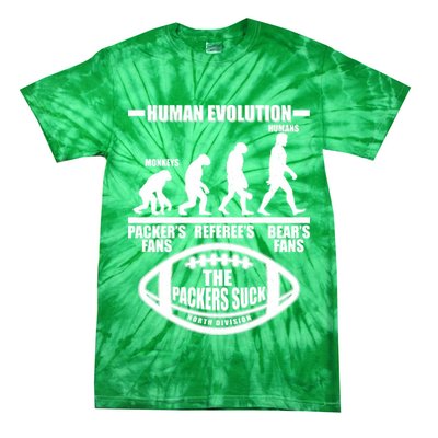 Funny Human Evolution Football Fan Tie-Dye T-Shirt
