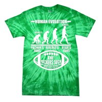 Funny Human Evolution Football Fan Tie-Dye T-Shirt