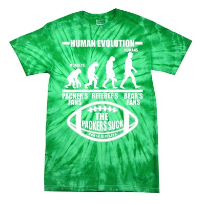 Funny Human Evolution Football Fan Tie-Dye T-Shirt