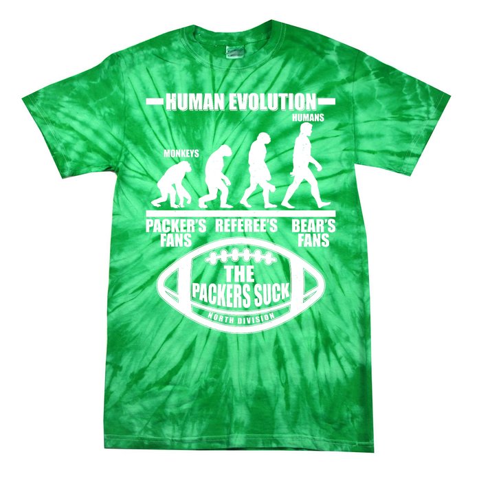 Funny Human Evolution Football Fan Tie-Dye T-Shirt