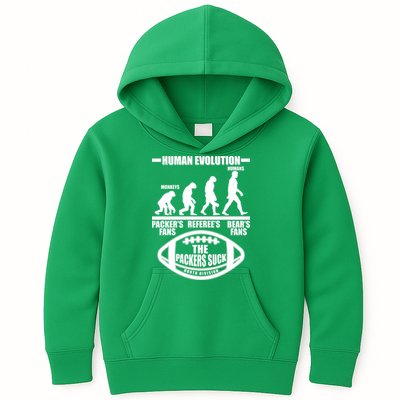 Funny Human Evolution Football Fan Kids Hoodie