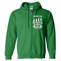 Funny Human Evolution Football Fan Full Zip Hoodie