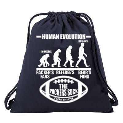 Funny Human Evolution Football Fan Drawstring Bag