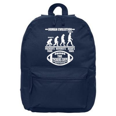 Funny Human Evolution Football Fan 16 in Basic Backpack