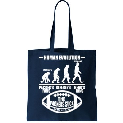 Funny Human Evolution Football Fan Tote Bag