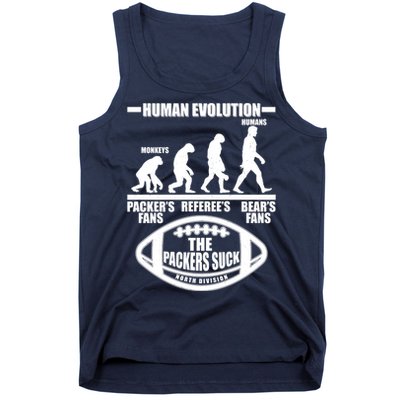 Funny Human Evolution Football Fan Tank Top