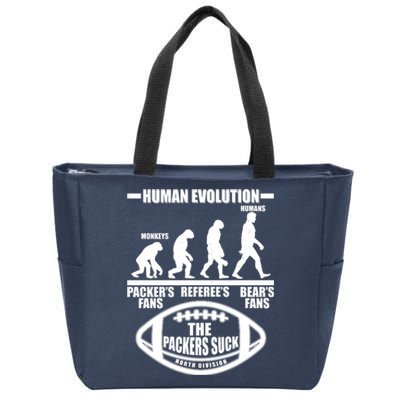 Funny Human Evolution Football Fan Zip Tote Bag