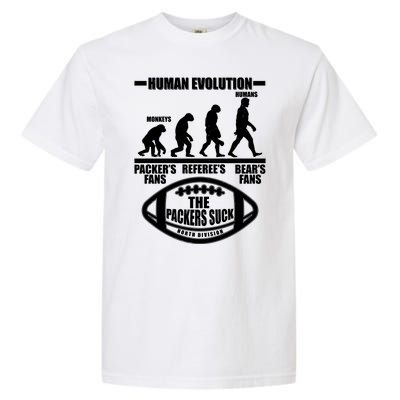 Funny Human Evolution Football Fan Garment-Dyed Heavyweight T-Shirt