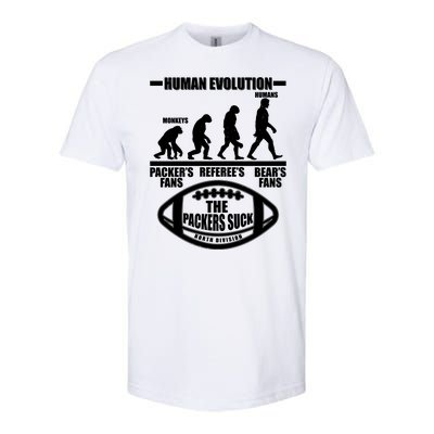 Funny Human Evolution Football Fan Softstyle CVC T-Shirt