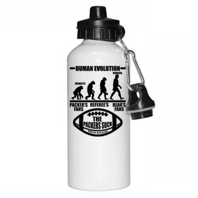 Funny Human Evolution Football Fan Aluminum Water Bottle