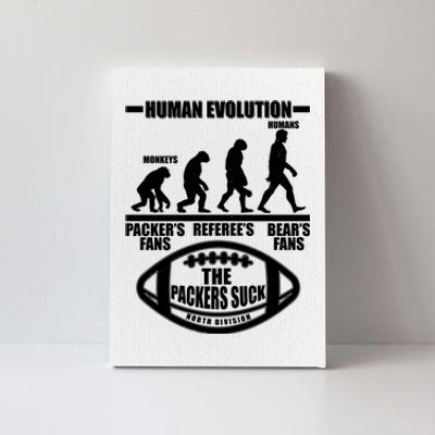 Funny Human Evolution Football Fan Canvas