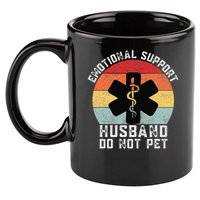 Funny Husband Emotional Support Husband Do Not Pet 11oz C Handle Ceramic Mug