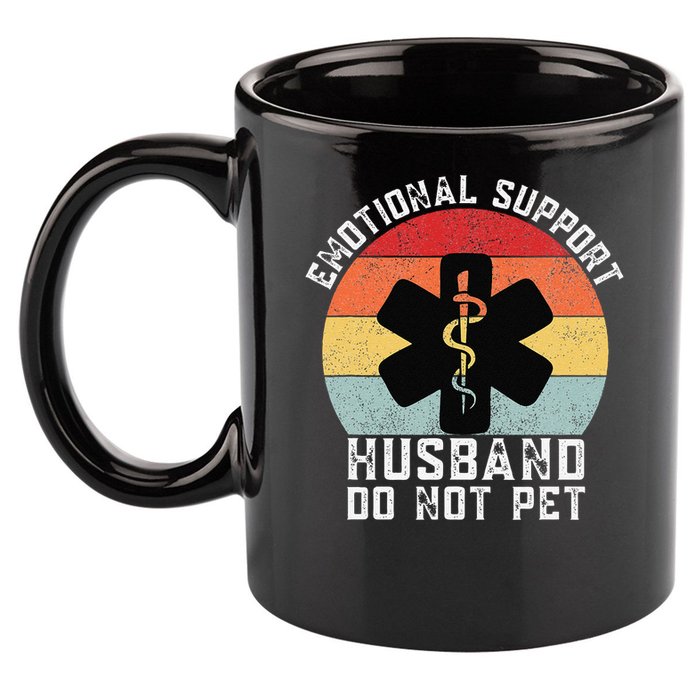 Funny Husband Emotional Support Husband Do Not Pet 11oz C Handle Ceramic Mug