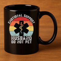 Funny Husband Emotional Support Husband Do Not Pet 11oz C Handle Ceramic Mug