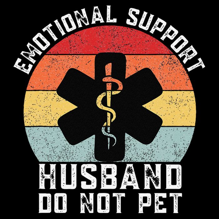 Funny Husband Emotional Support Husband Do Not Pet Tall Hoodie