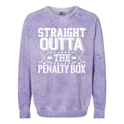 Funny Hockey Enforcer Straight Outta The Penalty Box Cool Gift Colorblast Crewneck Sweatshirt