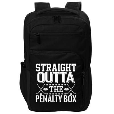 Funny Hockey Enforcer Straight Outta The Penalty Box Cool Gift Impact Tech Backpack