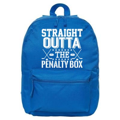 Funny Hockey Enforcer Straight Outta The Penalty Box Cool Gift 16 in Basic Backpack