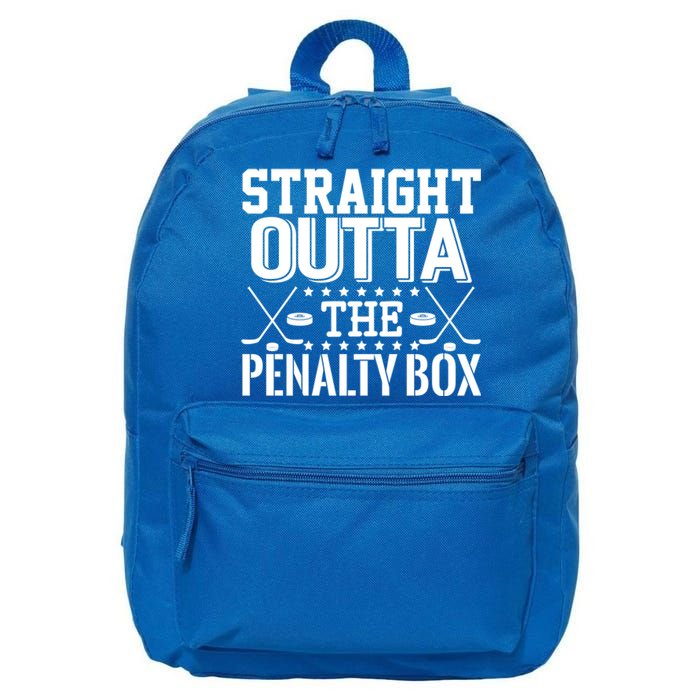 Funny Hockey Enforcer Straight Outta The Penalty Box Cool Gift 16 in Basic Backpack