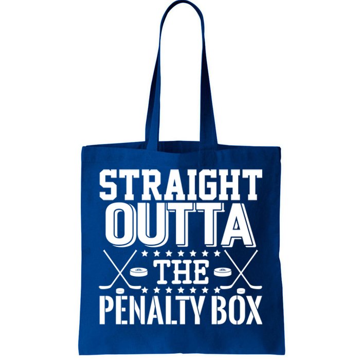 Funny Hockey Enforcer Straight Outta The Penalty Box Cool Gift Tote Bag