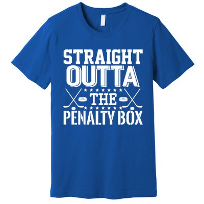 Funny Hockey Enforcer Straight Outta The Penalty Box Cool Gift Premium T-Shirt