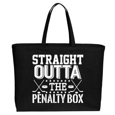 Funny Hockey Enforcer Straight Outta The Penalty Box Cool Gift Cotton Canvas Jumbo Tote