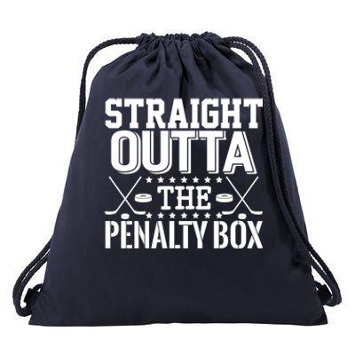 Funny Hockey Enforcer Straight Outta The Penalty Box Cool Gift Drawstring Bag