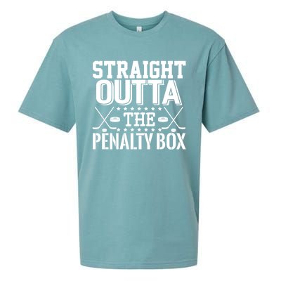 Funny Hockey Enforcer Straight Outta The Penalty Box Cool Gift Sueded Cloud Jersey T-Shirt