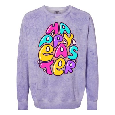 Funny Happy Easter Egg Colorblast Crewneck Sweatshirt