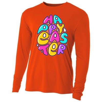 Funny Happy Easter Egg Cooling Performance Long Sleeve Crew