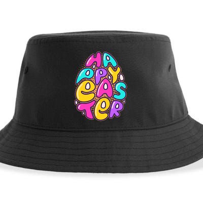 Funny Happy Easter Egg Sustainable Bucket Hat