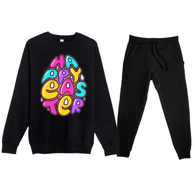 Funny Happy Easter Egg Premium Crewneck Sweatsuit Set