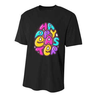 Funny Happy Easter Egg Youth Performance Sprint T-Shirt