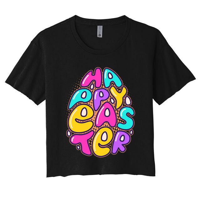 Funny Happy Easter Egg Crop Top