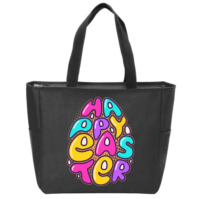 Funny Happy Easter Egg Zip Tote Bag