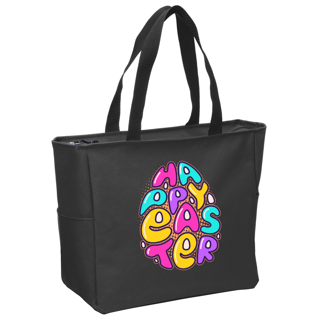 Funny Happy Easter Egg Zip Tote Bag