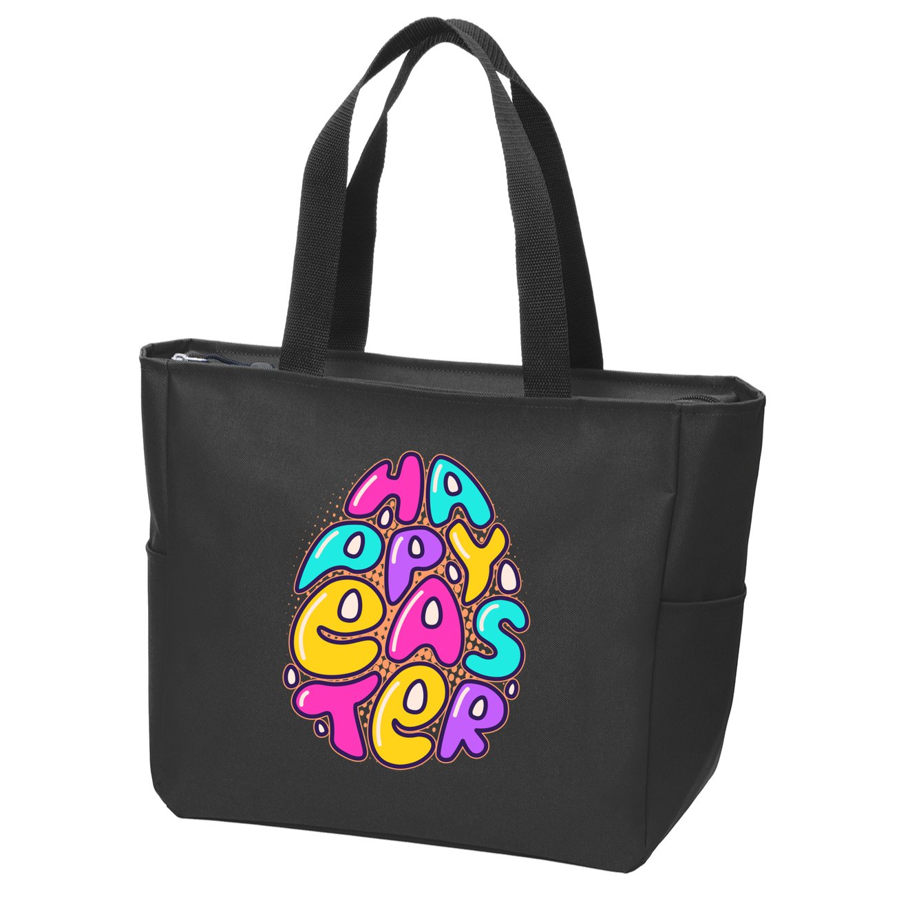 Funny Happy Easter Egg Zip Tote Bag