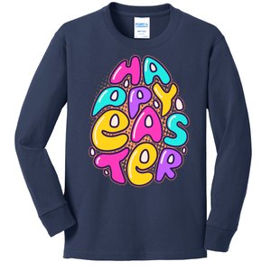 Funny Happy Easter Egg Kids Long Sleeve Shirt