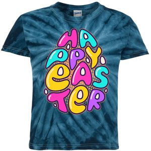 Funny Happy Easter Egg Kids Tie-Dye T-Shirt