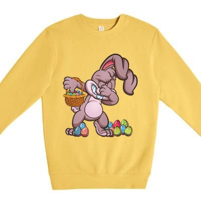 Funny Happy Easter Dabbing Bunny Basket Eggs Premium Crewneck Sweatshirt