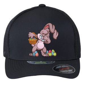 Funny Happy Easter Dabbing Bunny Basket Eggs Flexfit Unipanel Trucker Cap