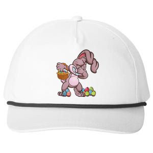 Funny Happy Easter Dabbing Bunny Basket Eggs Snapback Five-Panel Rope Hat